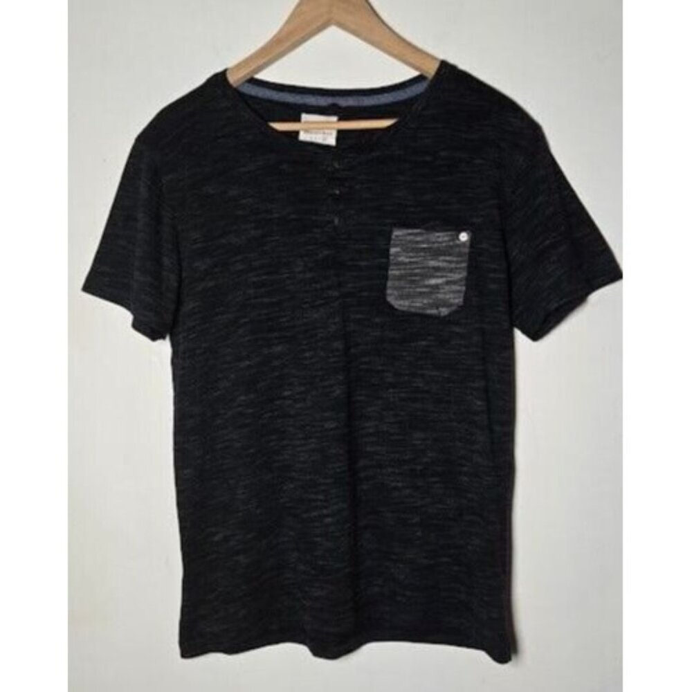 Mens Paper Denim and Cloth T Shirt Black And Gray Short Sleeve Size XL